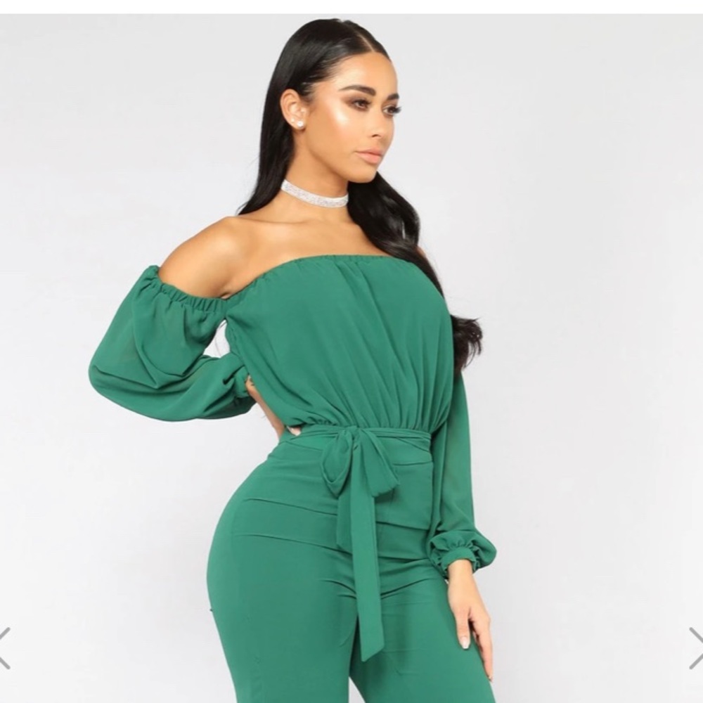 Lorena Off the shoulder fashion nova jumpsuit